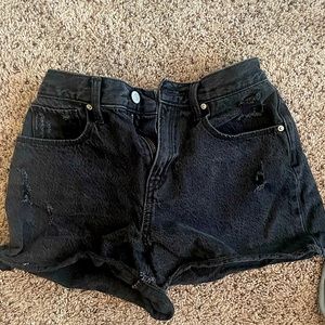 Black jean shorts